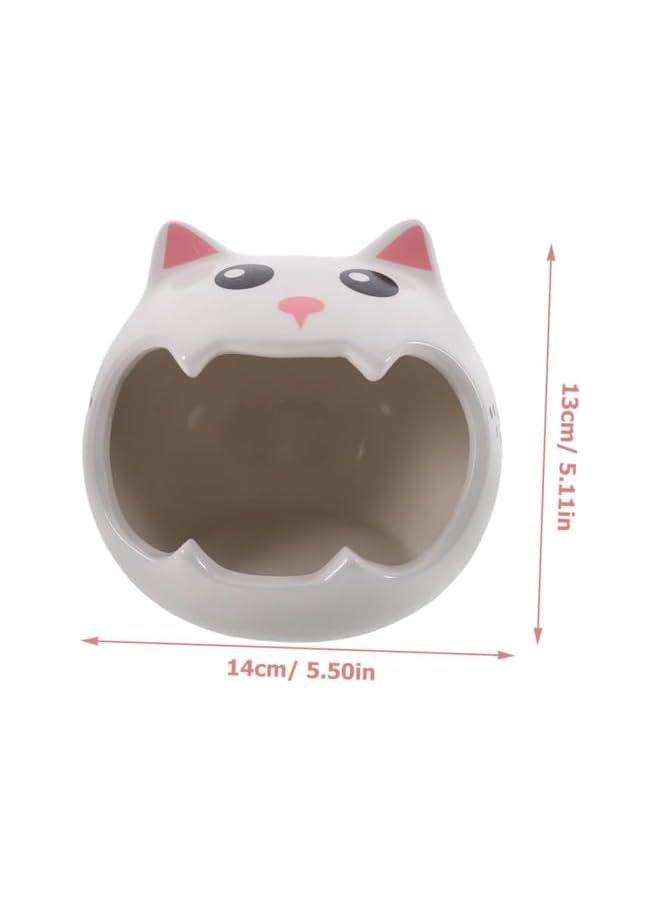 Summer Cooling Ceramic Hamster House, Adorable Pet Nest for Small Animals, Easy to Clean Ceramic Hut Hideout, Bath House Cave Mini Cage Hut for Dwarf Hamsters, Rabbits - Image 2